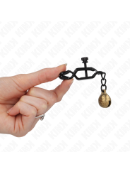 KINK PINZAS PARA PEZONES PLANAS NEGRO CON CASCABEL 7 CM