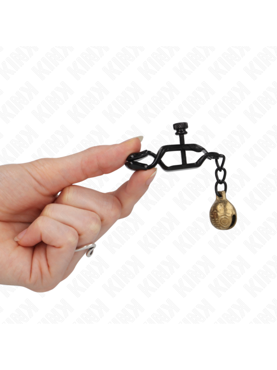KINK PINZAS PARA PEZONES PLANAS NEGRO CON CASCABEL 7 CM
