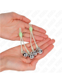 KINK PINZAS PARA PEZONES LUMINOSAS FORMA CALABERA CON CASCABEL SONORO AJUSTABLE VERDE PLATEADO