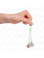 KINK PINZAS PARA PEZONES LUMINOSAS FORMA CALABERA CON CASCABEL SONORO AJUSTABLE VERDE PLATEADO