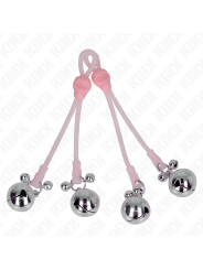 KINK PINZAS PARA PEZONES LUMINOSAS FORMA CALABERA CON CASCABEL SONORO AJUSTABLE ROSA PLATEADO