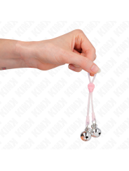 KINK PINZAS PARA PEZONES LUMINOSAS FORMA CALABERA CON CASCABEL SONORO AJUSTABLE ROSA PLATEADO