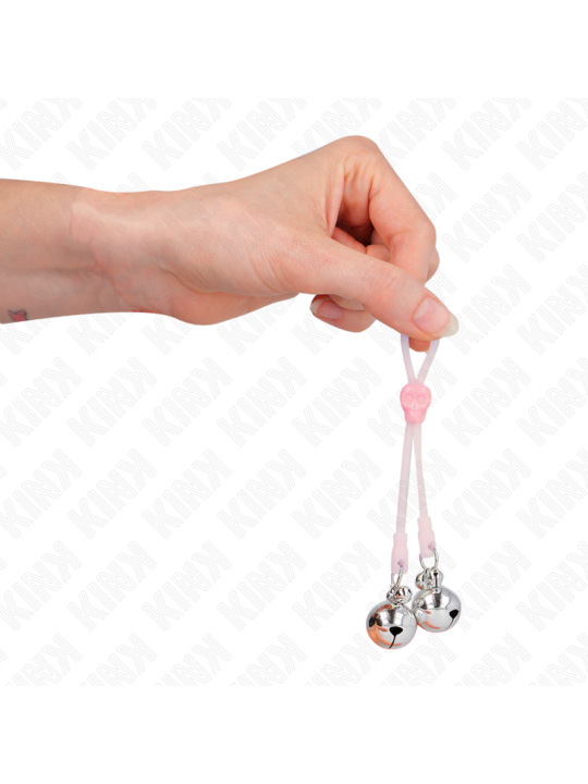 KINK PINZAS PARA PEZONES LUMINOSAS FORMA CALABERA CON CASCABEL SONORO AJUSTABLE ROSA PLATEADO