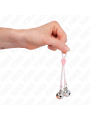 KINK PINZAS PARA PEZONES LUMINOSAS FORMA CALABERA CON CASCABEL SONORO AJUSTABLE ROSA PLATEADO