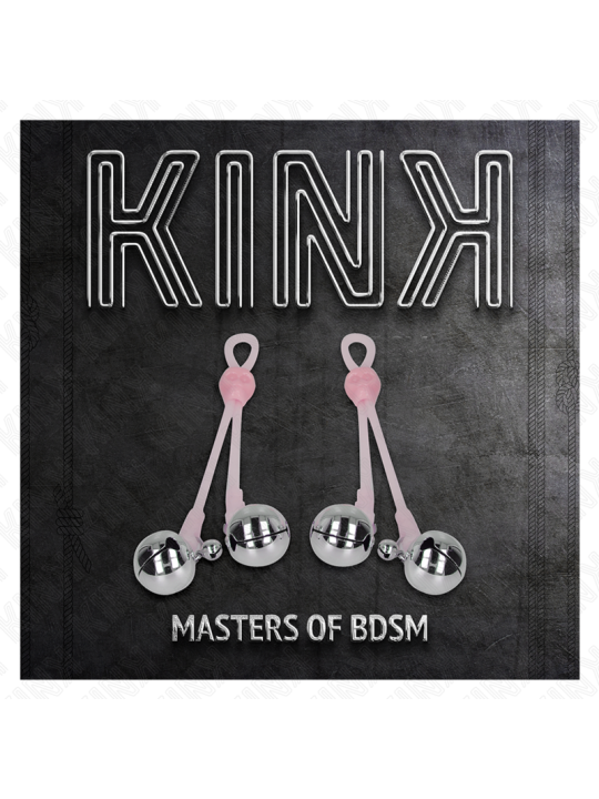 KINK PINZAS PARA PEZONES LUMINOSAS FORMA CALABERA CON CASCABEL SONORO AJUSTABLE ROSA PLATEADO