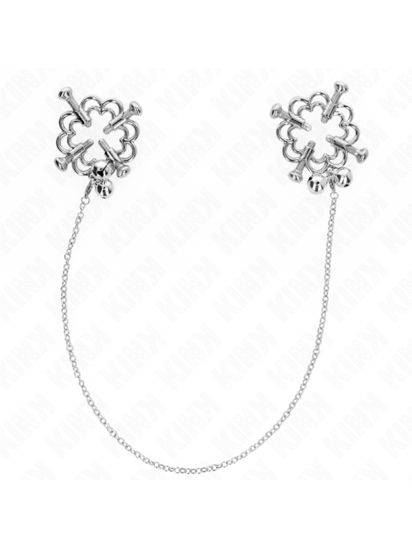 KINK PINZAS PARA PEZONES FLOR METALICA CON CADENA