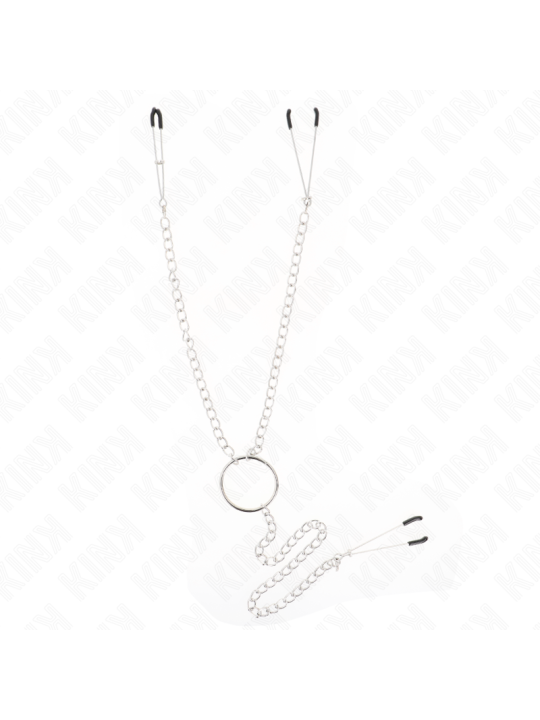KINK PINZAS PARA PEZONES Y CLITORIS CON CADENA 30 CM MODELO 1