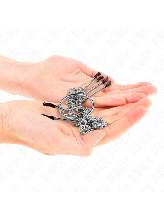 KINK PINZAS PARA PEZONES Y CLITORIS CON CADENA 30 CM MODELO 1