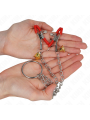 KINK PINZAS PARA PEZONES Y CLITORIS ROJAS CON CASCABEL DORADO Y CADENA 30 CM