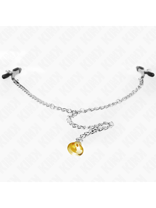 KINK PINZAS PARA PEZONES CON CAMPANA CASCABEL DORADO Y CADENA 30 CM