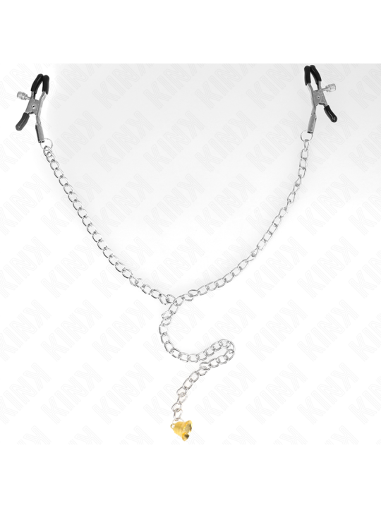 KINK PINZAS PARA PEZONES CON CAMPANA CASCABEL DORADO Y CADENA 30 CM