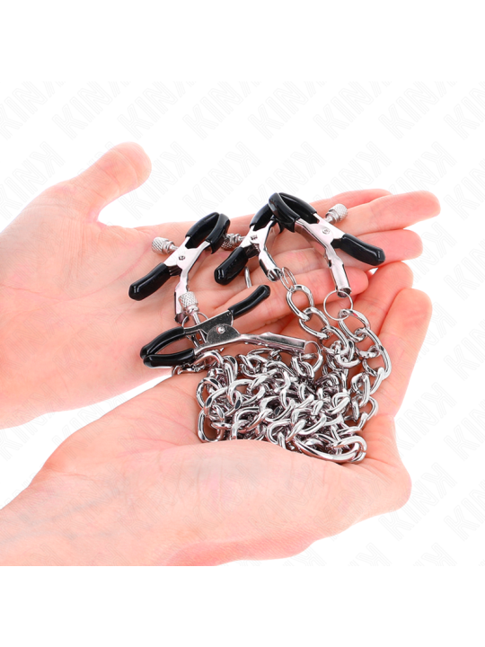 KINK PINZAS PARA PEZONES DOBLE 32 CM CON CADENAS 14 CM