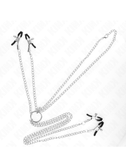 KINK PINZAS PARA PEZONES Y CLITORIS 4 ENGANCHES AJUSTABLE PLATEADO