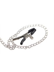 SUBBLIME 953720 PINZAS PARA EL PECHO CON CORREA DE CUERO BONDAGE NEGRO TALLA UNICA