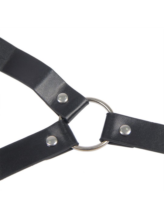SUBBLIME 953720 PINZAS PARA EL PECHO CON CORREA DE CUERO BONDAGE NEGRO TALLA UNICA