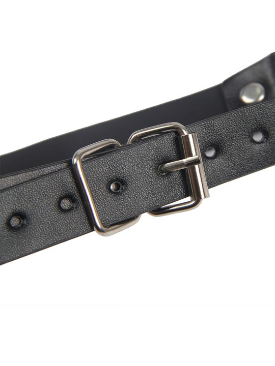 SUBBLIME 953720 PINZAS PARA EL PECHO CON CORREA DE CUERO BONDAGE NEGRO TALLA UNICA