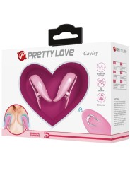 PRETTY LOVE CAILEY PINZAS PARA PEZONES 10 VIBRACIONES CONTROL REMOTO ROSA
