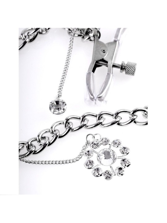 FETISH FANTASY SERIES PINZAS CON CADENA PARA PEZONES TREBOL