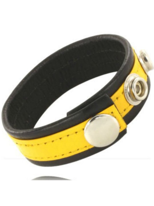 LEATHER BODY CORREA CUERO AJUSTABLE PENE AMARILLO NEGRA