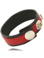 LEATHER BODY CORREA DE CUERO AJUSTABLE PARA PENE ROJA NEGRA