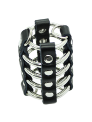 OHMAMA FETISH JAULA PENE CON ANILLAS METALICAS Y CORREAS PIEL