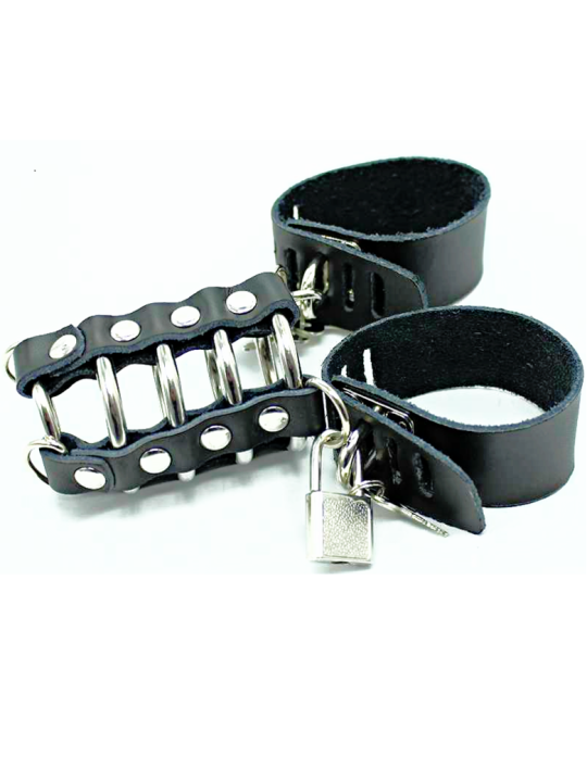 OHMAMA FETISH JAULA PENE CON ANILLAS METALICAS Y CORREAS PIEL