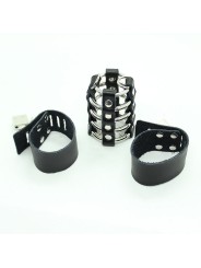 OHMAMA FETISH JAULA PENE CON ANILLAS METALICAS Y CORREAS PIEL