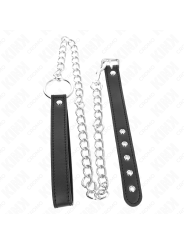 KINK ANILLO PENE CUERO 215 X 2 CM CON CADENA METAL 60 CM Y CORREA DE CUERO