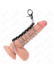 KINK 7 ANILLOS PENE METAL 38 CM A 5 CM CONECTADOS CON POLIPIEL Y CADENA METAL 100 CM