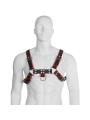 LEATHER BODY CHAIN HARNESS III BLACK RED