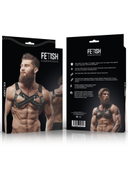 FETISH SUBMISSIVE ATTITUDE ARNES BULLDOG AJUSTABLE NEOPRENO PECHO CRUZADO CON CREMALLERAS HOMBRE