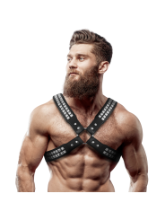 FETISH SUBMISSIVE ATTITUDE ARNES ECOPIEL PECHO CRUZADO CON REMACHES HOMBRE