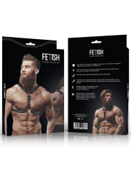 FETISH SUBMISSIVE ATTITUDE ARNES ECOPIEL PECHO CON DOBLE SUJECION Y TACHUELAS HOMBRE