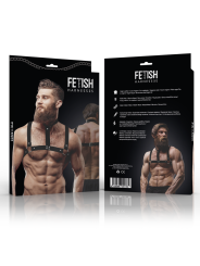 FETISH SUBMISSIVE ATTITUDE ARNES AJUSTABLE ECOPIEL PECHO CON COLLAR HOMBRE