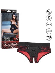 CALEXOTICS SCANDAL SET DE BRAGUITAS SIN ENTREPIERNAS CON DIDLO TALLA S M