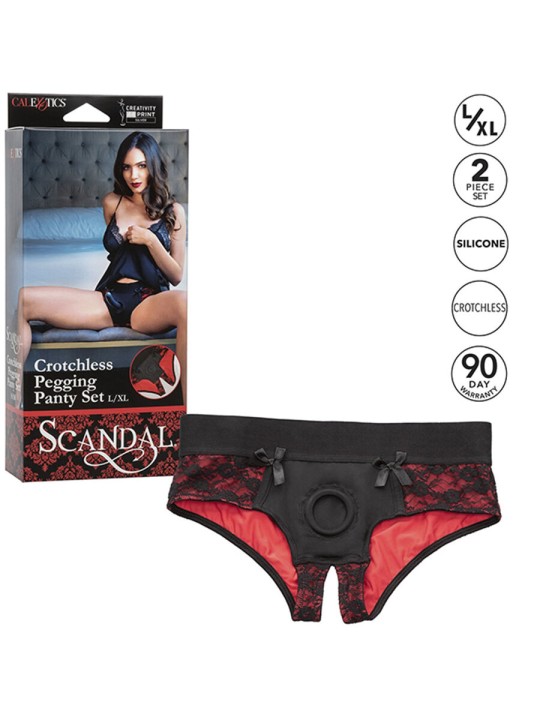 CALEXOTICS SCANDAL SET DE BRAGUITAS SIN ENTREPIERNAS CON DIDLO TALLA S M