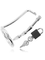METAL HARD ANILLO TESTICULOS CON PLUG URETRA CASTIDAD