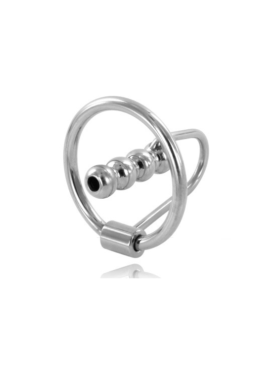 METAL HARD ANILLO GLANDE CON PLUG URETRAL 28MM