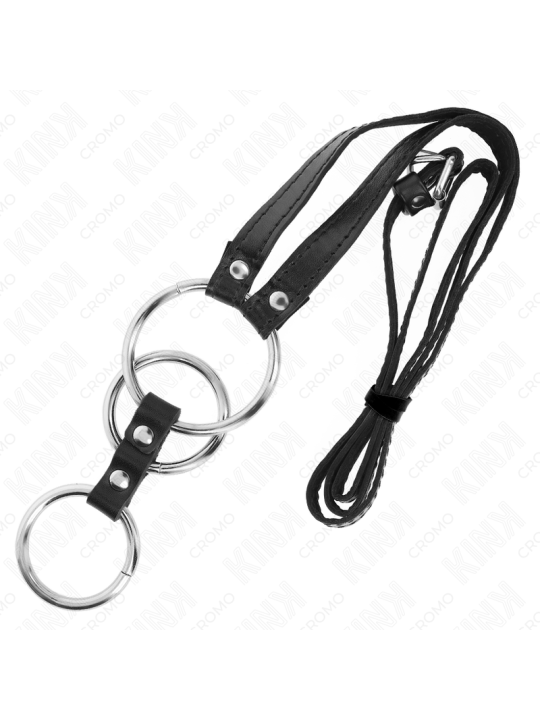 KINK ANILLO PENE METAL TRIPLE 38 CM A 5 CM CON CINTURON POLIPIEL 112 CM
