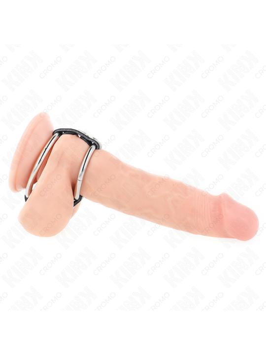 KINK ANILLO PENE METAL DOBLE 38 CM A 5 CM CONECTADOS CON CUERO