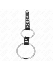 KINK ANILLO PENE METAL DOBLE 38 CM A 5 CM CONECTADOS CON CUERO