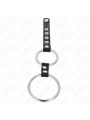 KINK ANILLO PENE METAL DOBLE 38 CM A 5 CM CONECTADOS CON CUERO