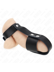 KINK ANILLO JAULA PENE CUERO CON DIVISOR DE BOLAS AJUSTABLE