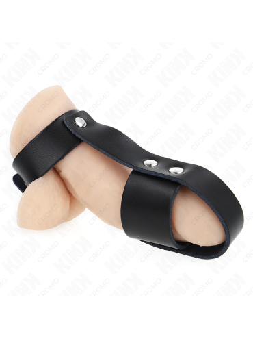 KINK ANILLO JAULA PENE CUERO CON DIVISOR DE BOLAS AJUSTABLE