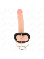 KINK ANILLO PENE 4 CM CADENA 7 CM METAL CON CINTURON CUERO