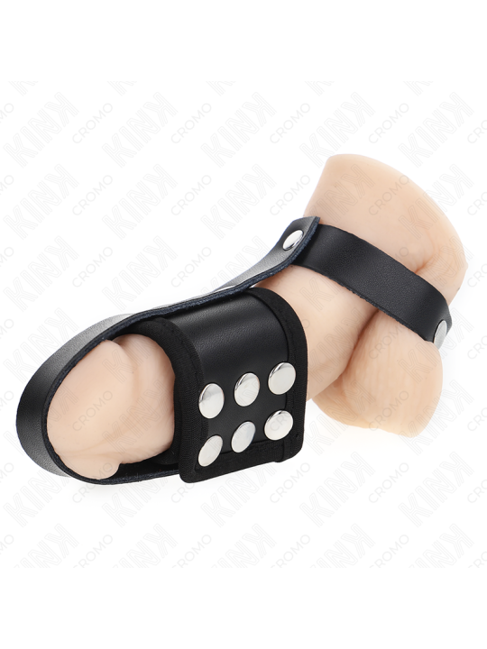 KINK ANILLO JAULA PENE CUERO CON CORREA DIVISORIA DE BOLAS RECUBIERTO AJUSTABLE