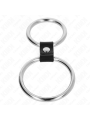 KINK ANILLO PENE DOBLE METAL 37 CM A 5 CM CONECTADOS POR CORREA POLIPIEL MODELO 1