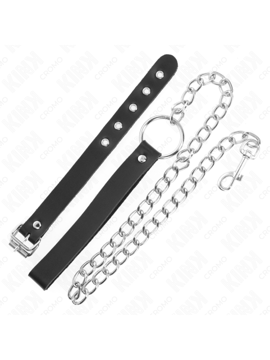 KINK ANILLO PENE CUERO CON CORREA 215 X 2 CM Y CADENA METAL 60 CM
