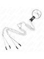 KINK ANILLO PENE TRIPLE METAL CROMADO 3 CM A 45 CM CON CADENA METAL 26 CM Y PINZAS PARA PEZONES