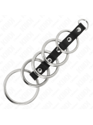 KINK 5 ANILLOS PENE METAL 32 CM A 5 CM CONECTADOS POR POLIPIEL